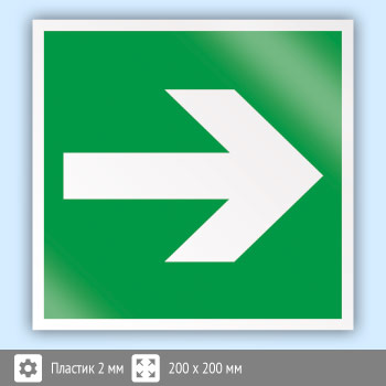 Знак E02-01 «Направляющая стрелка» (пластик, 200х200 мм)